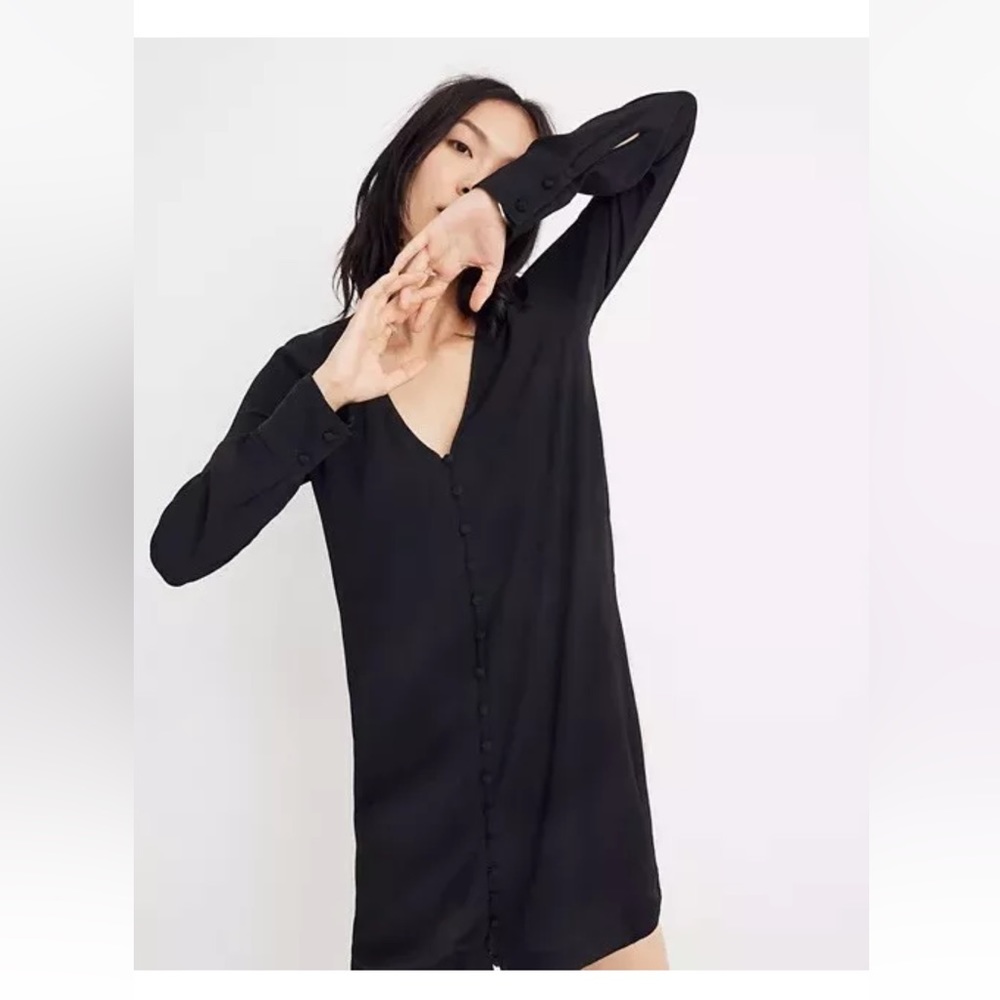 Madewell Heather Long Sleeve Button Front Dress
